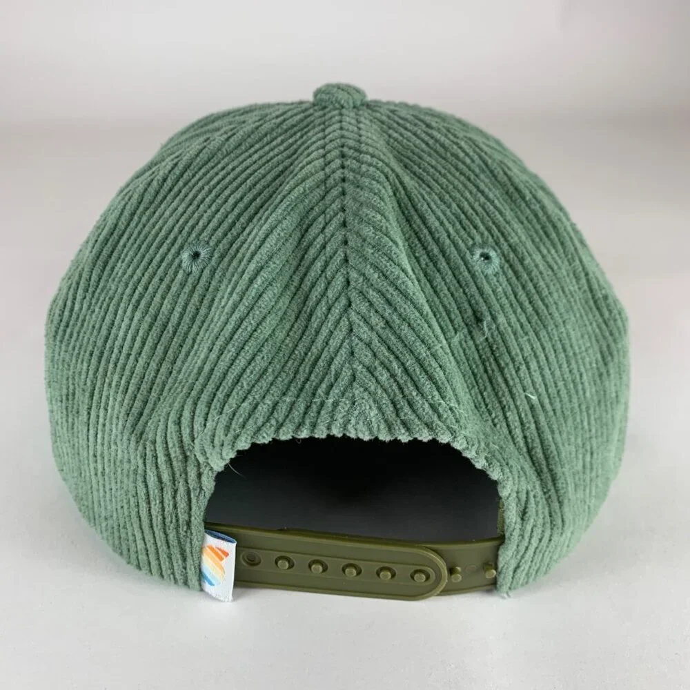 Hawaii Rainbow Green Corduroy Roper Snapback Hat